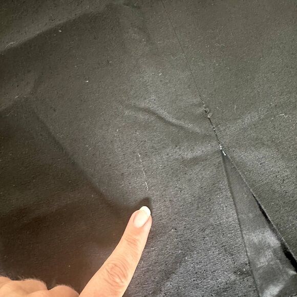 Vintage Oleg Cassini Silk Black Fitted Dress Classic 80s Stripe Sleeve Size 8 - Picture 9 of 9